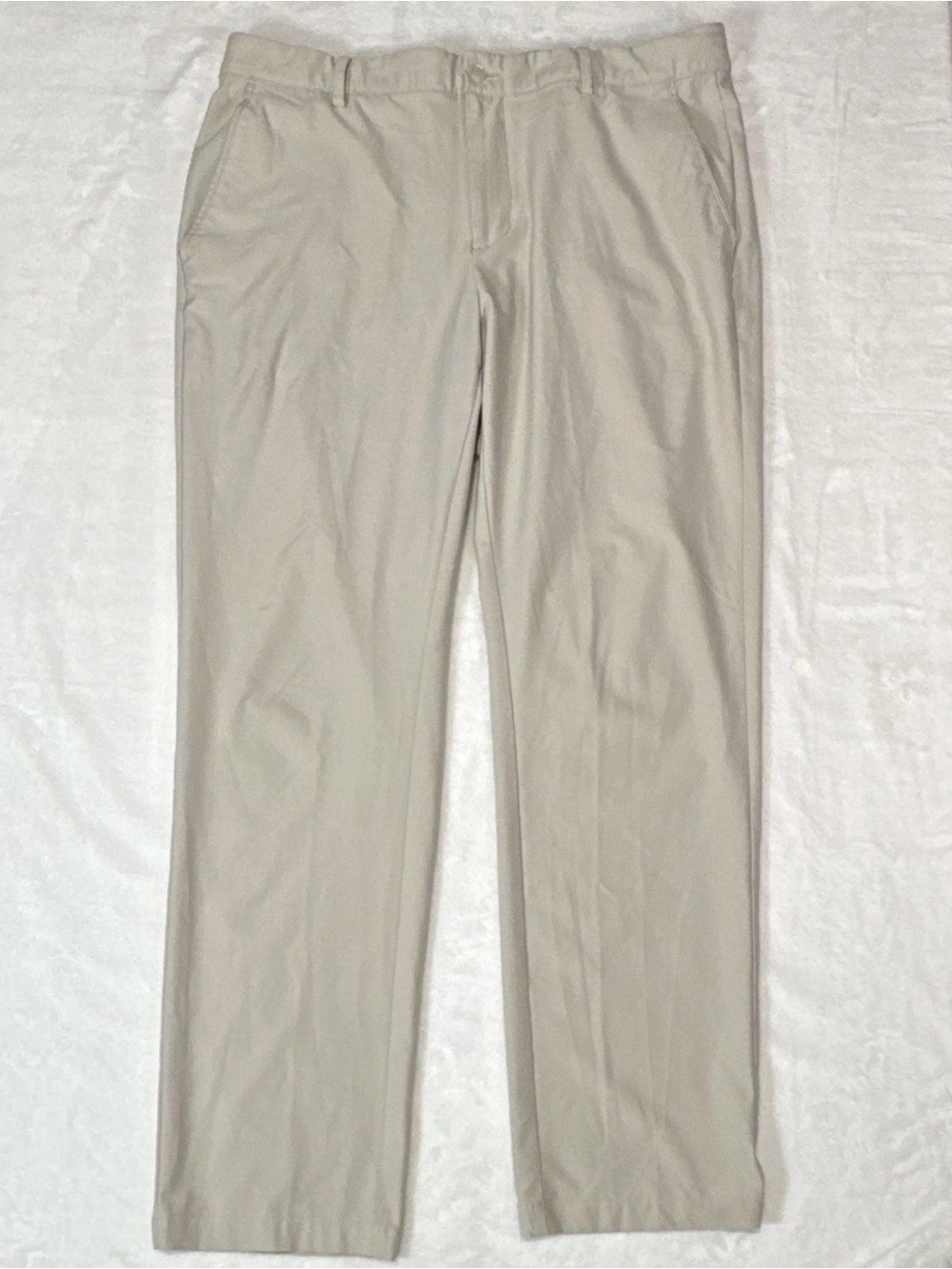 Greg Norman Performance Golf Pants Men’s 36x32 Beige Stretch Flat Front